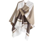 Poncho Shawl Elegant Open Front Warm Poncho Shawl Knit Wrap for Women Soft Warm Stylish Oversized Scarf Wrap Tassels