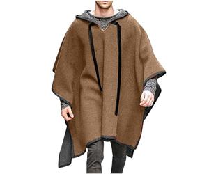 Poncho Unisex Hooded Cotton Mexican Style Handmade Alpaca Poncho Comfortable Warm Soft Winter Jacket