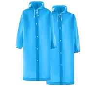 Poncho Waterproof Adult ,2 Pcs Reusable EVA Rain Poncho for Women Men,Portable Raincoat Lightweight Rain Jacket Long Rain Coat Waterproof Jacket with Hoods and Sleeves for Festivals, Travel, Hiking