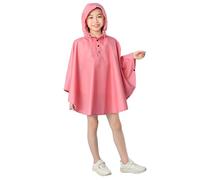 Poncho Waterproof Kids Outdoor Jacket Reusable Rain Coats All in One Rainsuit Resistant with Hoods and Sleeves Muddy Suit for Childs 1-9 Years Pink