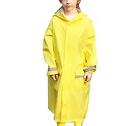 Poncho Waterproof Kids Rain Coat for Girls and Boys Lightweight Raincoat Windbreaker with Hood Cute Outwear Rainwear Muddy Suit Childs 1-9 Years Yellow