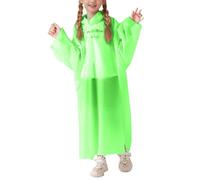 Poncho Waterproof Kids Raincoat Jackets Rain All in One Hooded Resistant Rainproof Cape for Toddler Age 1-10Years Green