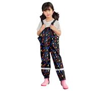 Poncho Waterproof Kids Raincoat Jackets Reusable Rain Coats All in One Rainsuit Easy to Dry Portable Muddy Suit for Childs 1-9 Years Black