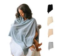 Ponchy by Gold Mamas - Breathable Nursing Cover for Breastfeeding in Privacy - Versatile 5 in 1 Poncho Design - Essential for Baby Registry - Blue