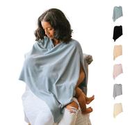 Ponchy by Gold Mamas - Breathable Nursing Cover for Breastfeeding in Privacy - Versatile 5 in 1 Poncho Design - Essential for Baby Registry - Blue
