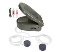 Pond Aerator Solar Powered - 2600 mAh USB Rechargeable Oxygen Pump, Portable Bubble Machine, Aquarium Air Device | Clip On Water Aeration Equipment for Fish Tank Outdoor Fishing Backyard Camping