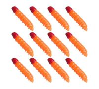 Pond and Stream Worm Lure 12 Piece Pack, 1.5 Inch Floating Soft Fishing Lure for Freshwater Casting Practice and Pond Use Floating Mealworm Freshwater Soft Segmented Worm Shoreline Casting Stream