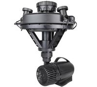 POND BOSS Floating Fountain with Lights, for Large Ponds and Lakes, Durable High Impact Plastic Ceramic Shaft and Bearings, Black, 1/4 Hp