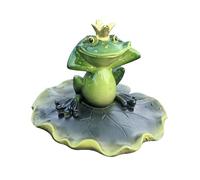 Pond Decorations, Frog Statue, Charming Design Easy Installation Idea Durable Construction Vibrant Colors Low Maintenance, Figurine Ornaments for Basin Garden Park Birthday Wedding