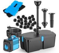 Pond Filter with Fountain Pump Kits, 2500L/H Pond Pump and Filter Kit with 50W Submersible Waterpump, Ideal for Outdoor Clean Koi-Pond