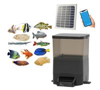 Pond Fish Feeder,Solar Powered Auto Fish Food Dispenser,4L(10L) Capacity,Adjustable Timer,Moisture,for Koi Pond &Tank