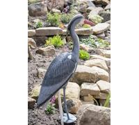 Pond H2o Blue Heron Decoy with Legs & Ground Stake 30'' (76cm) Tall, Adult Blue Heron Statue for Backyard Koi Fish Ponds, Yards & Water Gardens