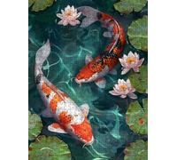 Pond Koi Jigsaw Puzzle 4000 Piece, Puzzles for Adults 4000, The Impossible Challenge, Jigsaw Puzzle Games Classic Educational, Wooden Puzzles, for Home Wall Decoration Gift FNKL1-181