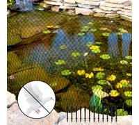 Pond Net, Fine Mesh, Bird Nets, Bird Protection Net with 12 Pieces Ground Anchor, Fruit Tree Net, Leaf Net, UV Resistant, Black for Pond, Garden Net, Fruit Trees, Vegetables, Protective Net (4 x 6 m)