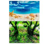 Pond Or quarium Fish Tank Background Poster Double Sided Waterproof Backdrop Wallpaper Roll Tropical Ocean Aquatic Scenery for Fish Tanks & Aquariums - Height 24" / 50cm DS 500 8011/8012 (3 FT)