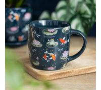 Pond Print Mug - Nature-Inspired Lily Pads, Frogs & Koi, 350Ml
