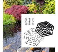 Pond Protection Net Pond Netting Kit to Keep Heron Cats Bird & Other Predators away Black Pond Netting for Koi Ponds & Leaves Plastic Floating Pond Fish Guard Net with Connectors (40 PCS)