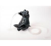 Pond Side Ornament Frog Water Spitter, Decorative Garden Fountain Feature, Dark Grey Finish