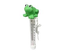 Pond Thermometer For Outdoor Ponds, Pool Thermometer Floating Easy Read, Pool Stuff, Large Display Screen With Pull Cord, Fast And Accurate Measurement (Frog)