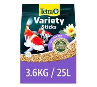 Pond Variety Sticks Fish Food, Mix of Three Different Food Sticks for All Pond Fish, 25 Litre