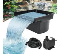 Pond Waterfall Filter Kit with Water Pump, 43cm Complete Garden Pond Filtration System Kits Plant Shelf & 4 Fountain for Garden Pool Patio Water Features