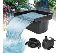 Pond Waterfall Garden Kit, 48×44×28cm Spillway Complete Waterfall Stream Kit with Pump and Filtration System Pond Waterfall Spillway Set for Garden Pond Pool Patio Stream Water Feature