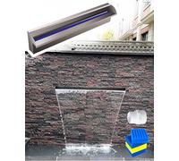 Pond Waterfall Heavy Duty Pond Waterfall Spillway Kit with Filter Cotton, One Piece Water Feature Overflow Indoor/outdoor, Custom Pool Water Blade Fountains(16in(40cm))