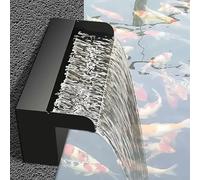 Pond Waterfall Spillway Black Pool Fountain Water Feature, Stainless Steel Waterfall Fountain for Indoor/Outdoor Decorative, for Garden Patio Backyard