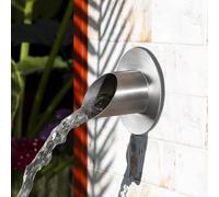 PONDO 3-Inch 316 Stainless Steel Round Water Fountain Spout - Outdoor Water Feature Scupper with Smooth Flow and Seamless Welded Construction for Pool, Pond, Water Wall (Brushed Stainless Steel)