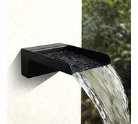 PONDO 304 Stainless Steel Made Exquisite Handcrafted Waterfall Spout for Landscape, Water Fountain Spout Scupper Luxury Decoration for Pools, Ponds, Water Walls (Black Powder Coating)