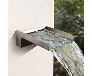 PONDO 304 Stainless Steel Made Exquisite Handcrafted Waterfall Spout for Landscape, Water Fountain Spout Scupper Luxury Decoration for Pools, Ponds, Water Walls (Brushed Finishing)