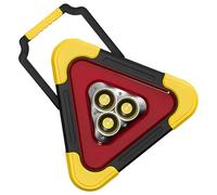PONDON 10.6 X 9.4 In Led Triangle Warning Light, Multi-Function Usb & Solar Rechargeable Emergency Lamp, Stable Stand, Sos Mode, 3-Bulb Blasting Roadside Flare