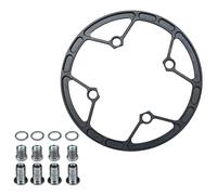 PONDON 104 BCD Chain Guide Bashguard, Aluminum MTB Chainring Protector for 36T to 42T Cranksets, Mountain and Road Bike Crank Accessories, Includes 4 Bolts and Spacers, Black