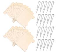 PONDON 120 Pcs Bone-Shaped Wood Pieces For Crafts, 3.1X3.9 In Ribbon Spools, With 120 Clips, Unfinished Thread Organizer