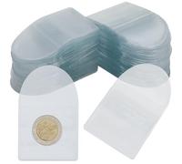 PONDON 150 Pieces Clear Coin Holders, Coin Sleeves, Pocket Coin Pouches, Coin Holders For Collection Storage, Jewelry, All Items Collecting Supplies