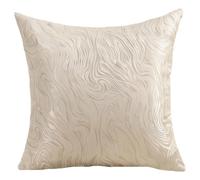 PONDON 2 Pcs Light Yellow Throw Pillow Covers, Geometric Pattern, Polyester Jacquard, Cream Decorative Cushion Case For Modern Sofa Decor