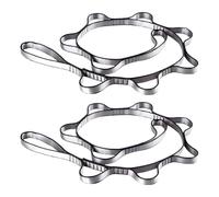 PONDON 2 Pcs Yoga Extend Belts For Stretching, 43.3 In Daisy Chain Straps With 9 Loops, Gray Polyester Aerial Silk Extender Strap Rope, Gravity-Assisted