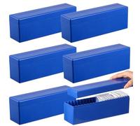 PONDON 20 Slots Coin Collection Boxes, 6 Pcs Plastic Coin Storage Box Cases, Slab Coin Holders For Collectors Home Office School Bank Supplies Coin Containers