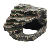 PONDON 29 Oz Resin Reptile Hide For Turtle, 7.1 In Basking Platform, Rock Cave, Multi-Level Steps, Fish Tank Decor