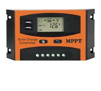 PONDON 30A Solar Charge Controller, Maximum Power Point Tracking, 12V/24V Auto, Dual Usb, Lcd, Comprehensive Protections, 2.1 X 1.6 X 0.9 In, Smart Regulator For Off-Grid Use