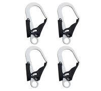 PONDON 4 Pcs Climbing Carabiner, 25Kn Heavy Duty Auto-Lock Snap Hook, Chrome-Plated Steel Quick Release Clip, Large For For Rock Climbing, Rigging, Rescue, 8.3 X 4.7 In / 21 X 12 Cm