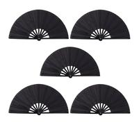 PONDON 5 Clack Fans For Line Dancing, 11 In Folding, 20.9 In Unfolded, Abs Plastic Tai Chi Kung Fu Performance Prop