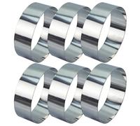 PONDON 6 Pcs Stainless Steel Mousse Loops, 4.7 x 1.6 in / 12 x 4 cm Round Cake Models, Rustproof Baking Cookie Cutter for Burgers, Frying Eggs, Pancakes, Home