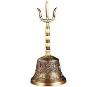PONDON Brass Candle Snuffer Trident Design, Gold Candle Snuffer with Engraved Eight Immortals Pattern, Candle Wick Trimmer and Snuffer Set, Decorative Tool for Religious or Home Use