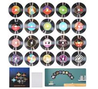 PONDON Decorations Party Music Rock and Roll, 20PCS Blank Vinyl Records Decor, 5.6 Wall Collage Kit, CD Album Cover Posters, Pictures Aesthetic Vintage, Room Decor for Children