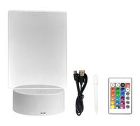 PONDON DIY Led Night Light, Transparent Message Board with Pen & Remote, 16-Color Dry Erase Lumiboard, USB Rechargeable Acrylic Writing Board for Young Artists, White Base, Room Decor Present
