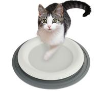 PONDON Elegant Ceramic Plate: 7.87 Inch Round Porcelain Dinnerware With Trivet Mat