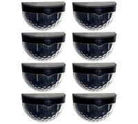 PONDON Half-Round Design, Solar Fence Light, Weather-Resistant, 6 Led Automatic Wall Lights, 8 Pcs Solar Powered Outdoor Night Lights, Easy Installation