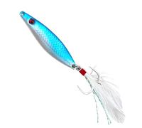 PONDON Metal Fishing Lure, S-Shape Jigging Spoon, 0.7 Oz / 20 G, 2.8 In / 7.1 Cm, Blue Painted For Casting Distance, Corrosion Resistance, Treble Hooks For Bass Trout Saltwater