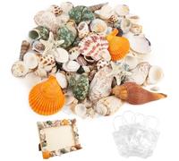 PONDON Mixed Sea Shells For Crafting, 200-320 Pcs, 1000 G Natural Seashells, Plastic Starfish Included, Various Sizes For Decoration, Diy Craft, Home Decor And Fish Tank